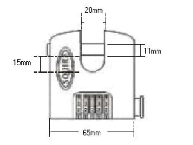 Squire SHCB65 Stronghold Re-Codable Padlock 4-Wheel