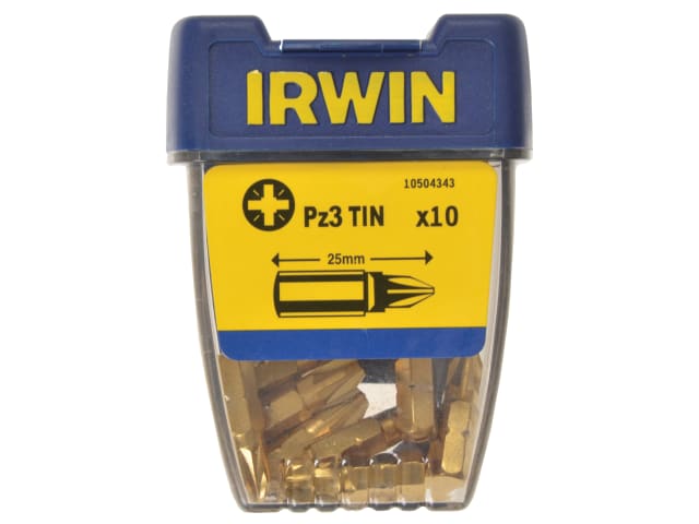 IRWIN® Screwdriver Bits Pozidriv PZ3 25mm Titanium (Pack 10)