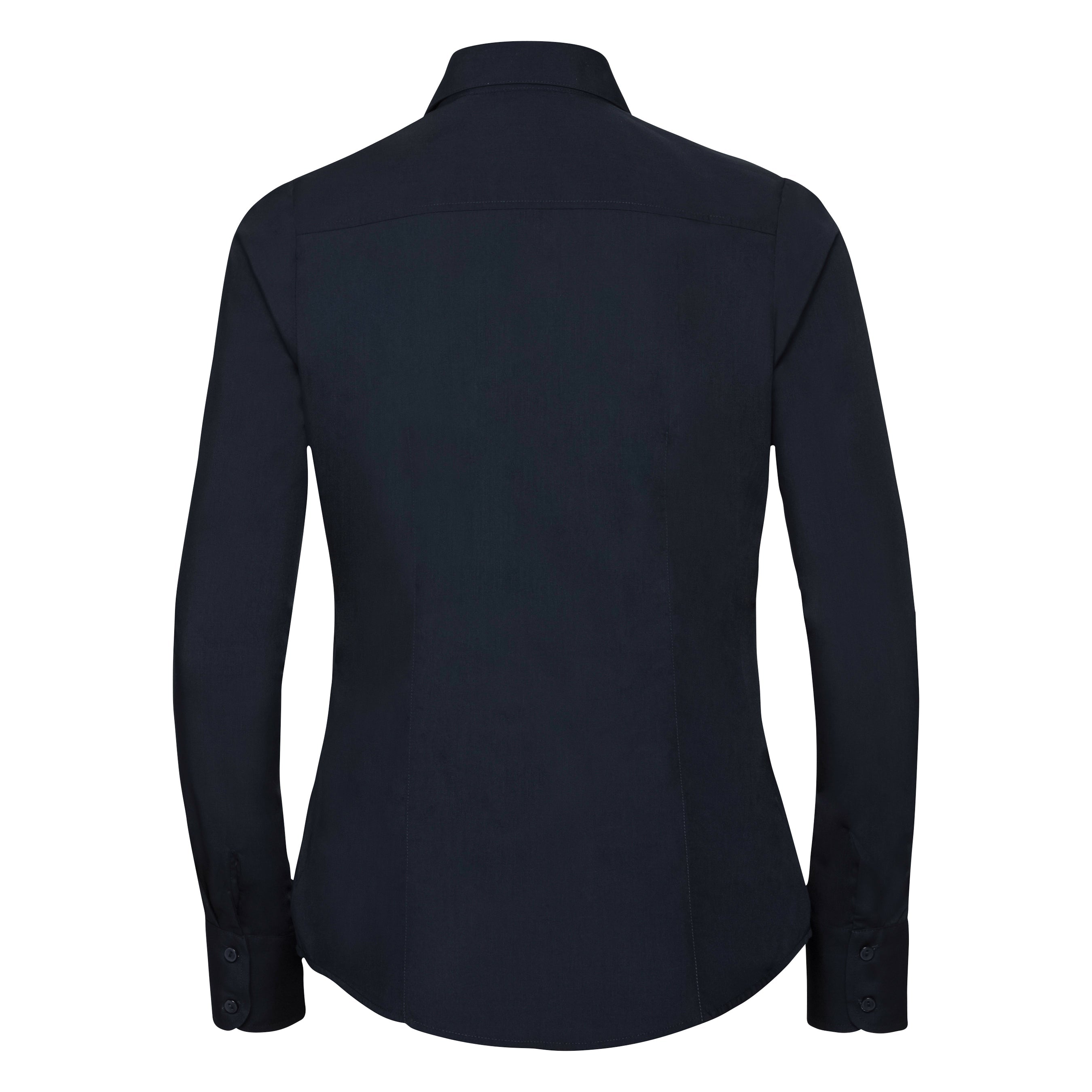 Russell Collection Women's Long Sleeve Polycotton Easycare Fitted Poplin Shirt