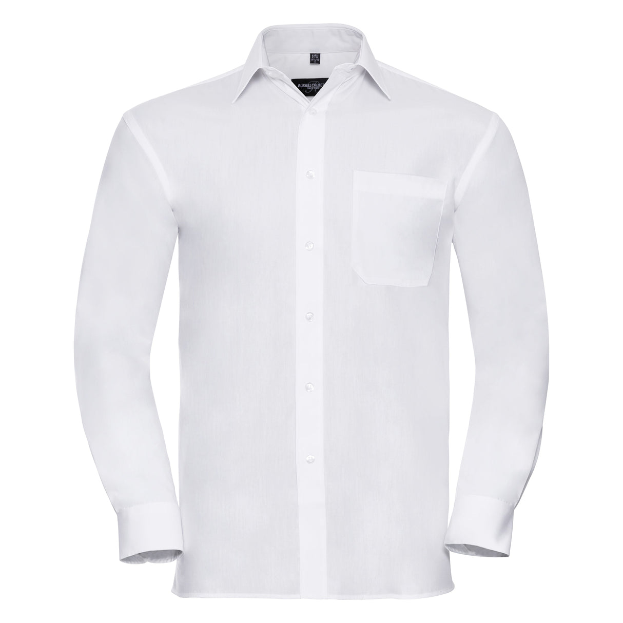 Russell Collection Long Sleeve Pure Cotton Easycare Poplin Shirt