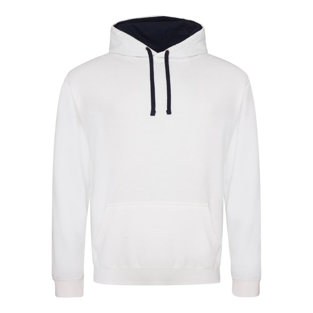 Awdis Just Hoods Varsity Hoodie - Arctic White/French Navy