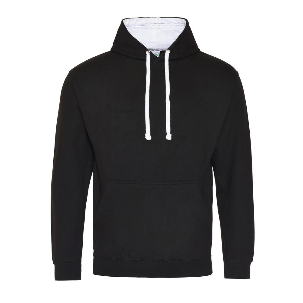 Awdis Just Hoods Varsity Hoodie - Jet Black/Arctic White