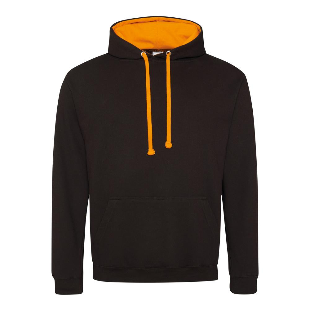 Awdis Just Hoods Varsity Hoodie - Jet Black/Orange Crush*