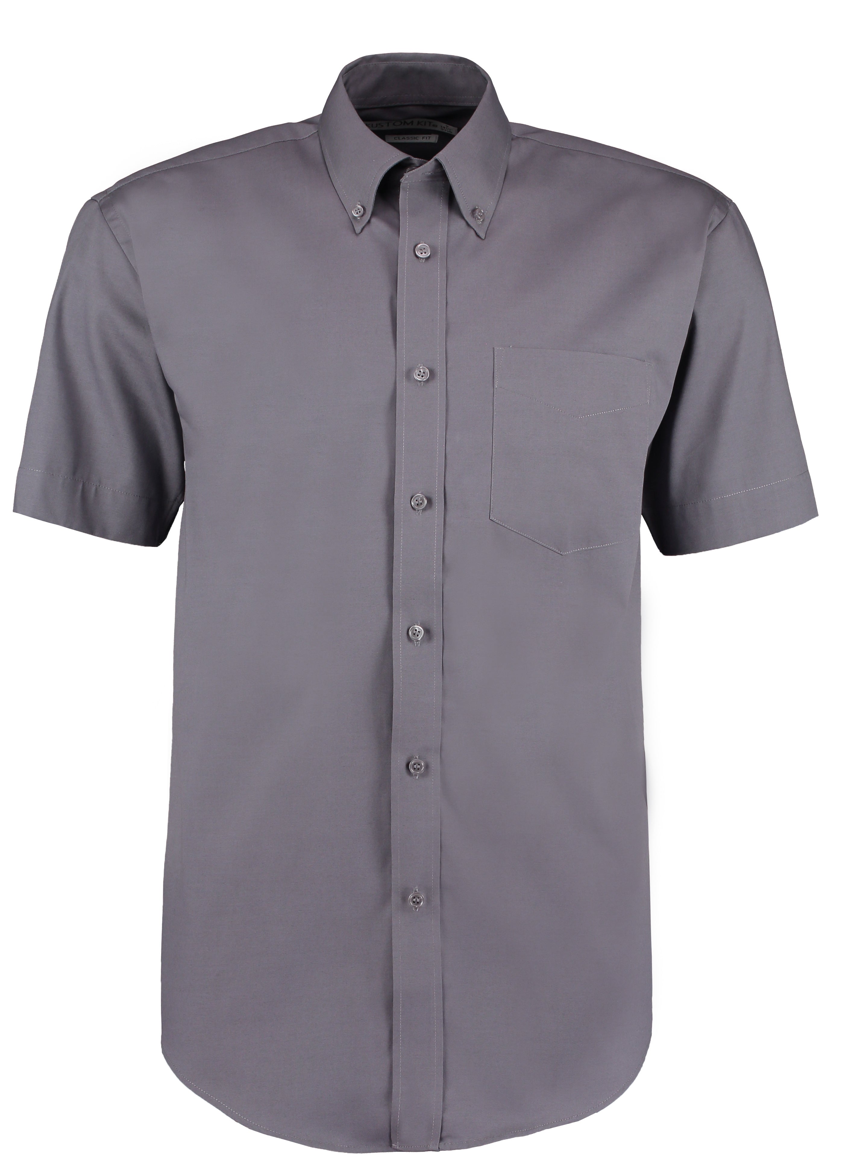 Kustom Kit Corporate Oxford Shirt Short-Sleeved (Classic Fit) - Charcoal