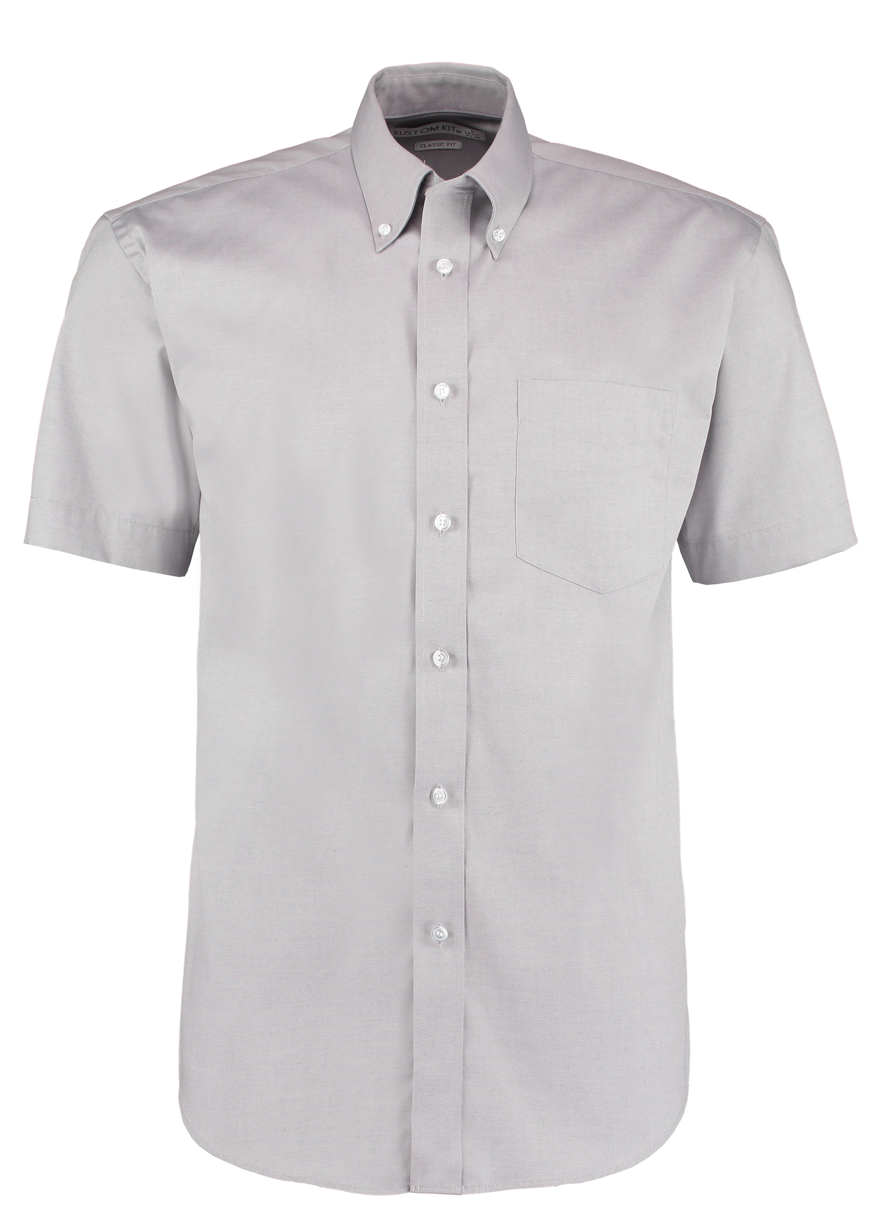 Kustom Kit Corporate Oxford Shirt Short-Sleeved (Classic Fit) - Silver Grey