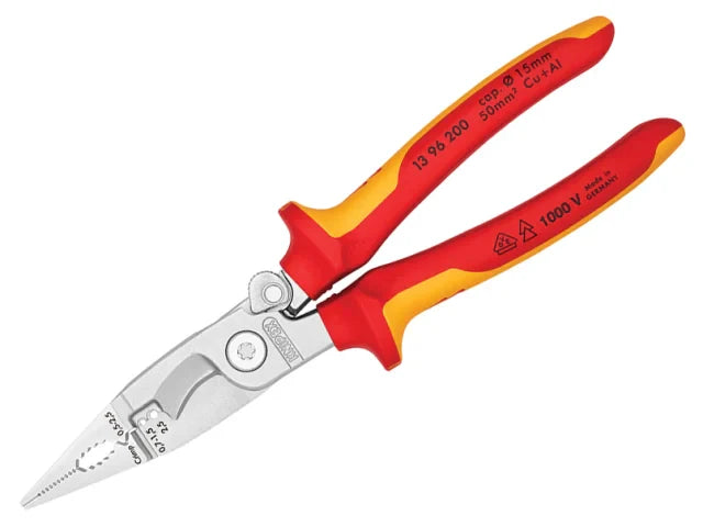 Knipex VDE Multifunctional Installation Pliers with Opening Spring 200mm