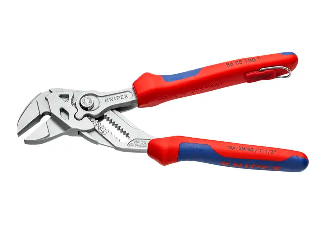 Knipex Pliers Wrench Multi-Component Grip with Tether Point 180mm