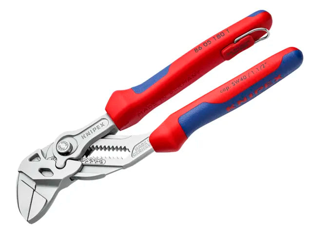 Knipex Pliers Wrench Multi-Component Grip with Tether Point 180mm