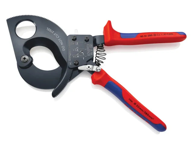 Knipex Ratchet Action Cable Shears Multi-Component Grip 280mm