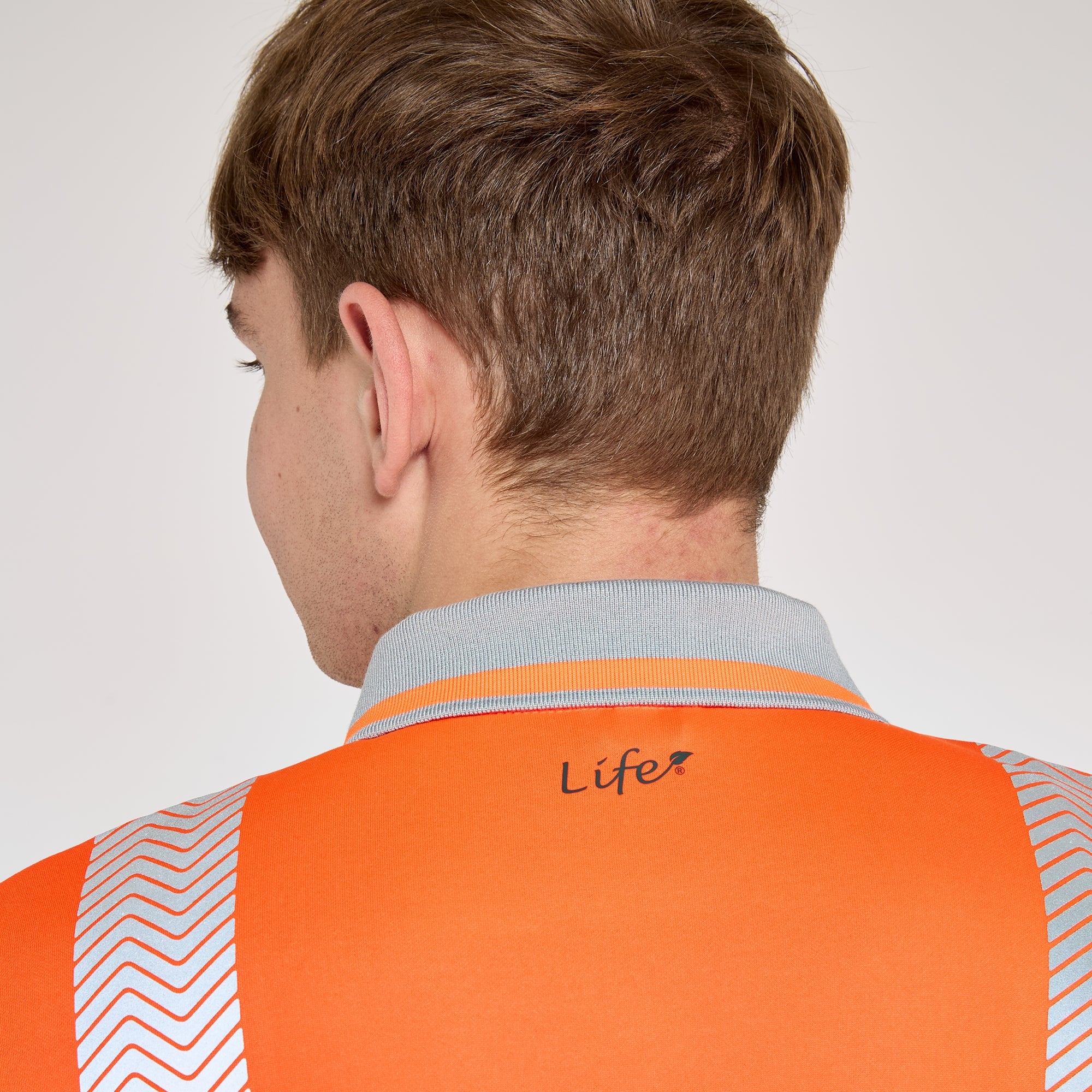 Long Sleeve Polo Shirt Orange - Bamboo Content