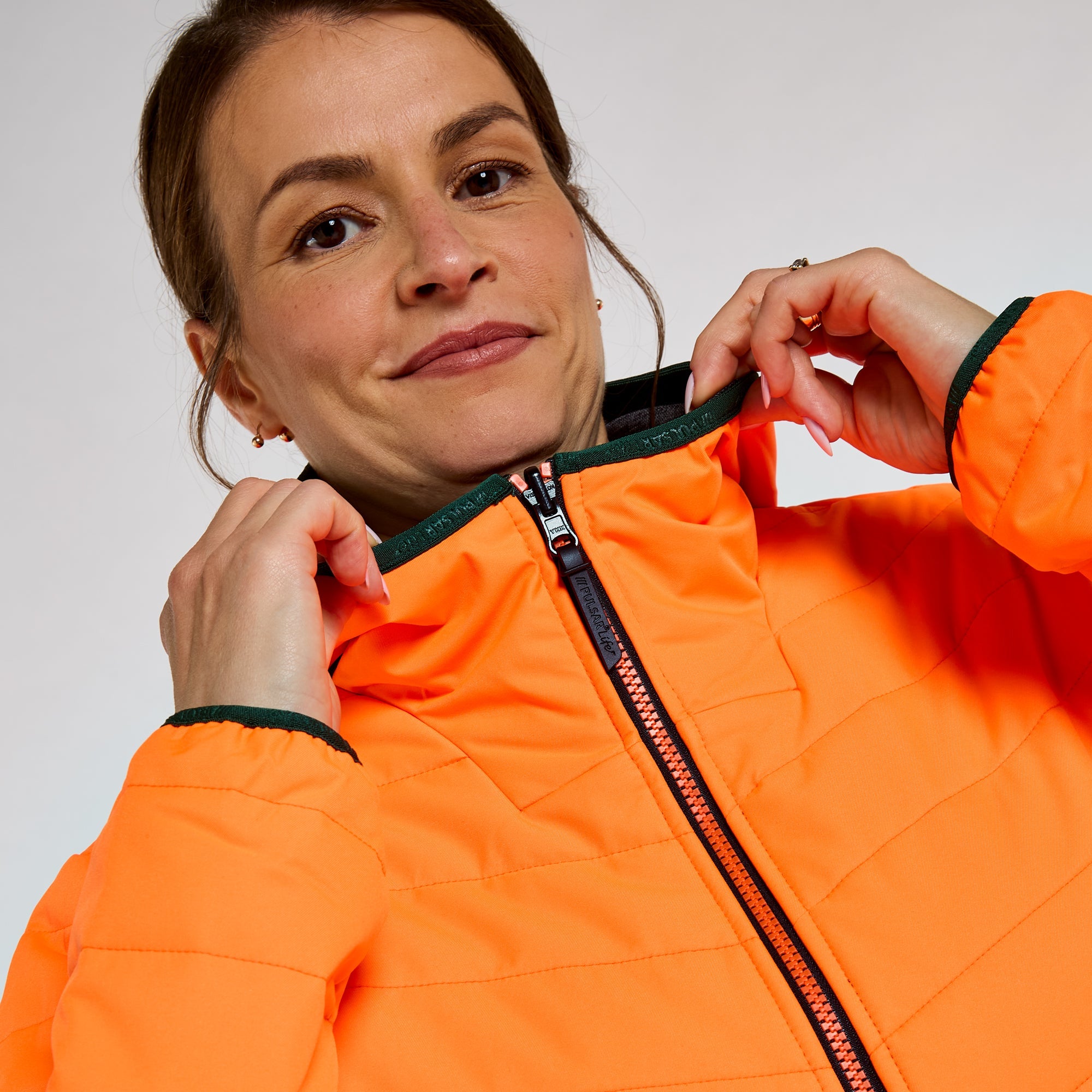 Pulsar Women's Reversible Puffer Jacket Orange