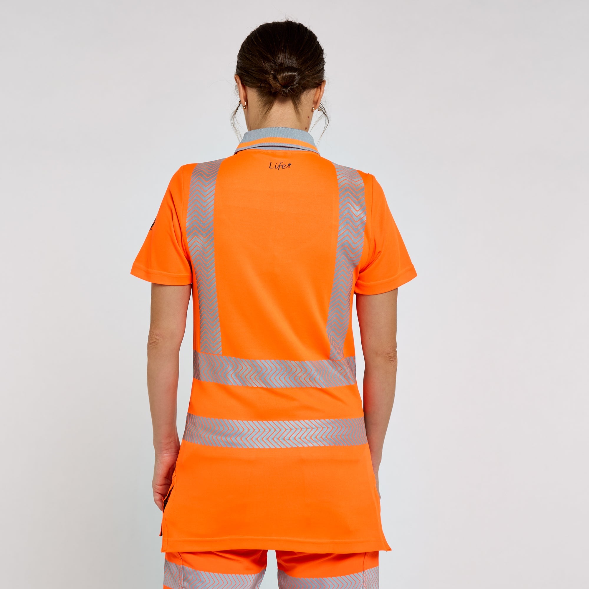 Pulsar Women's Short Sleeve Polo Shirt Orange - Bamboo Content