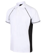 Finden & Hales Piped Performance Polo - White/Black/Black