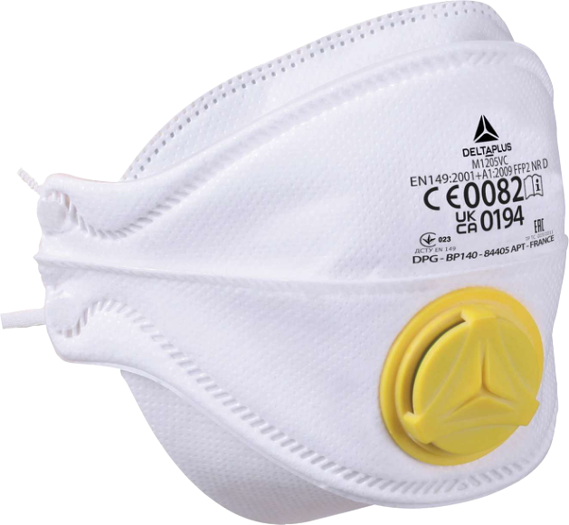 Delta Plus M1205V – Comfortable & Secure Disposable Mask with Moisture Control