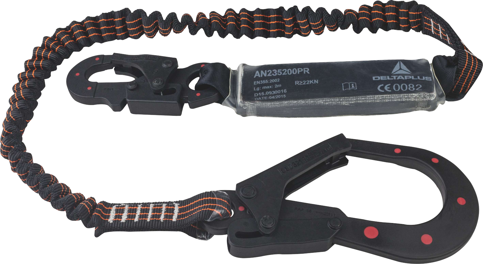 Delta Plus AN235200PR Energy-Absorbing Lanyard – Dielectric, Extensible & Secure