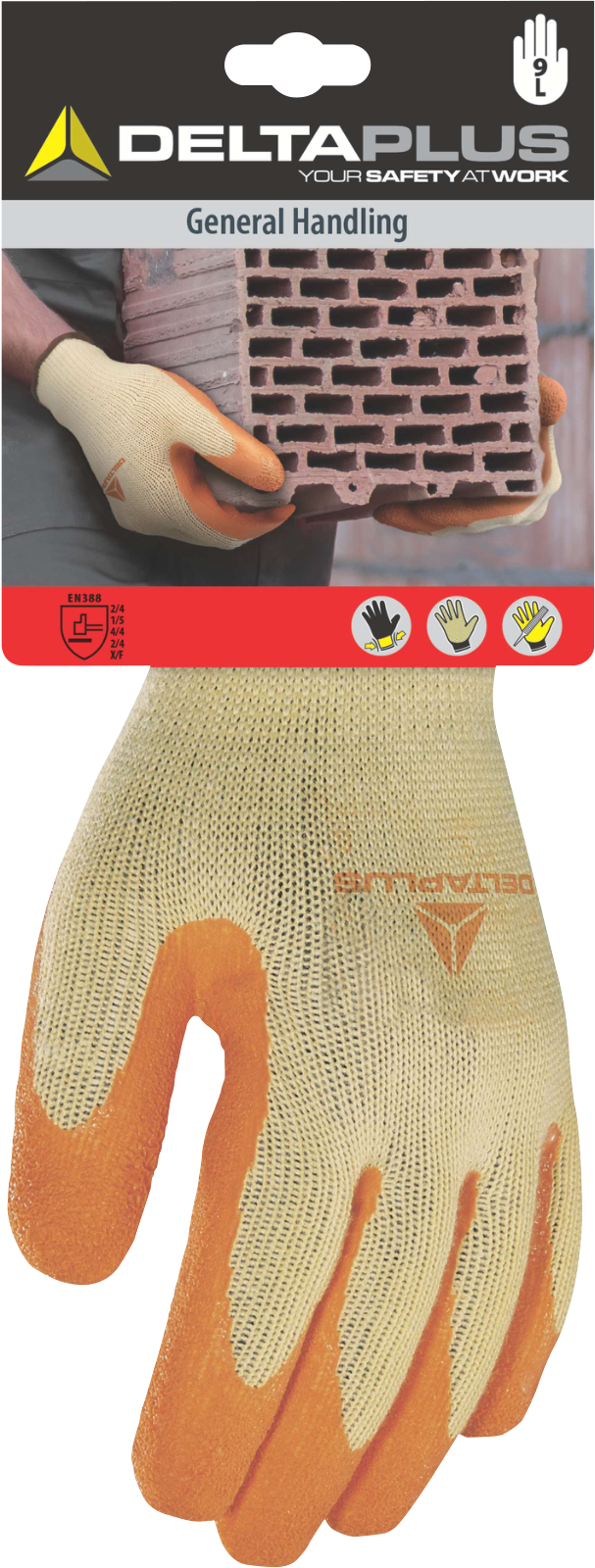 Delta Plus DPVE730 Heavy-Duty Latex Grip Gloves
