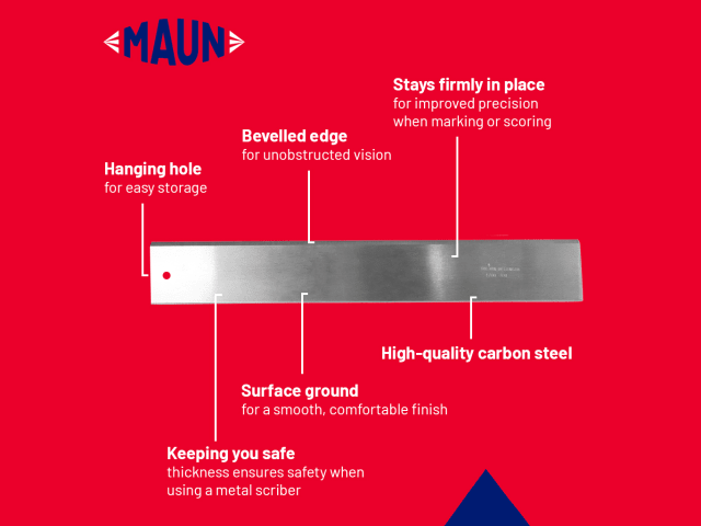 Maun Steel Straight Edge Imperial 24in