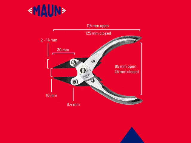 Maun Snipe Nose Parallel Pliers, Smooth Jaws 125mm