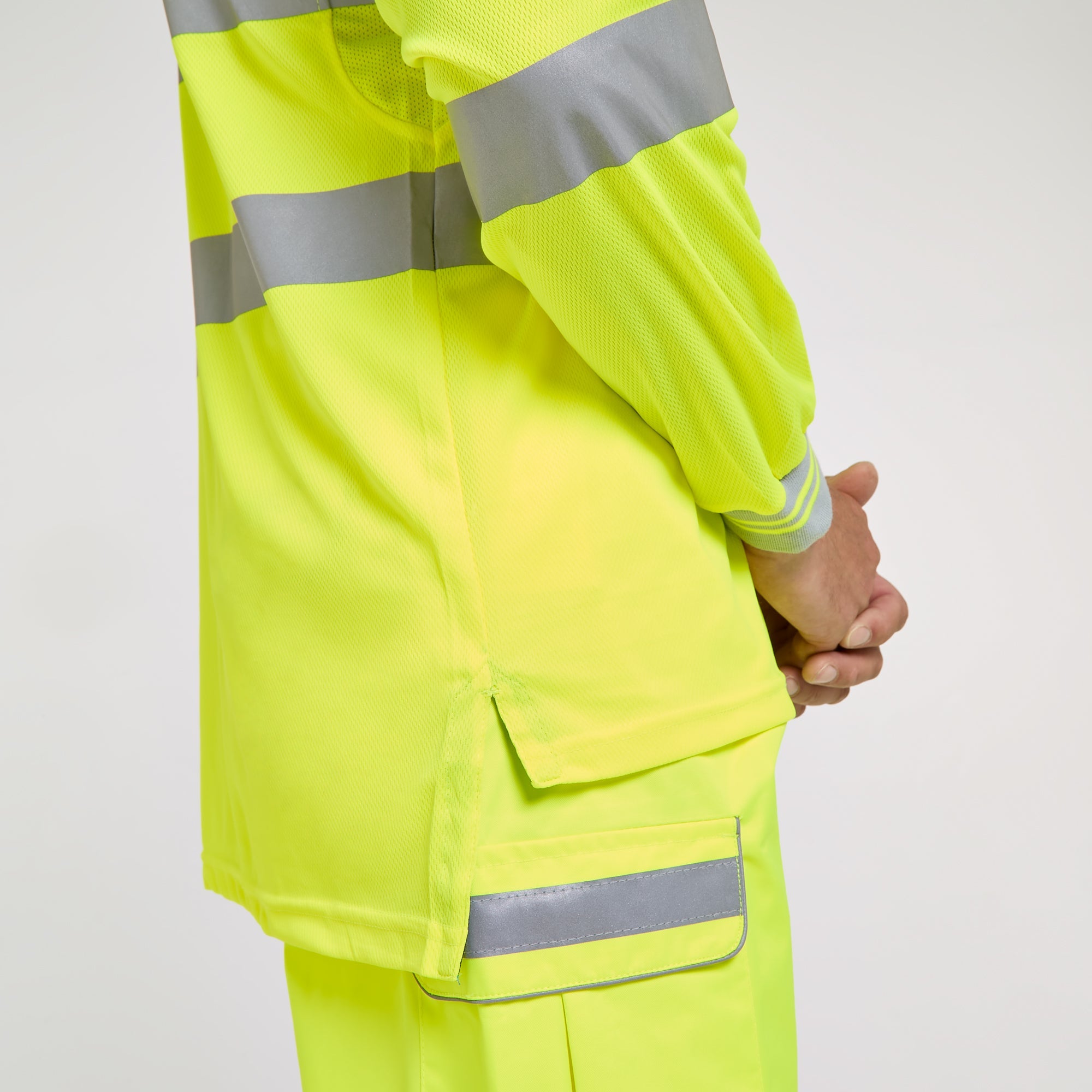 Long Sleeve Polo Shirt Yellow - Recycled Content