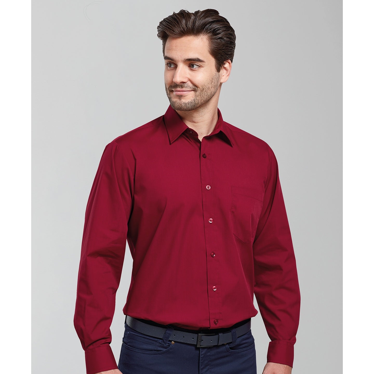 Premier Long Sleeve Poplin Shirt - Steel