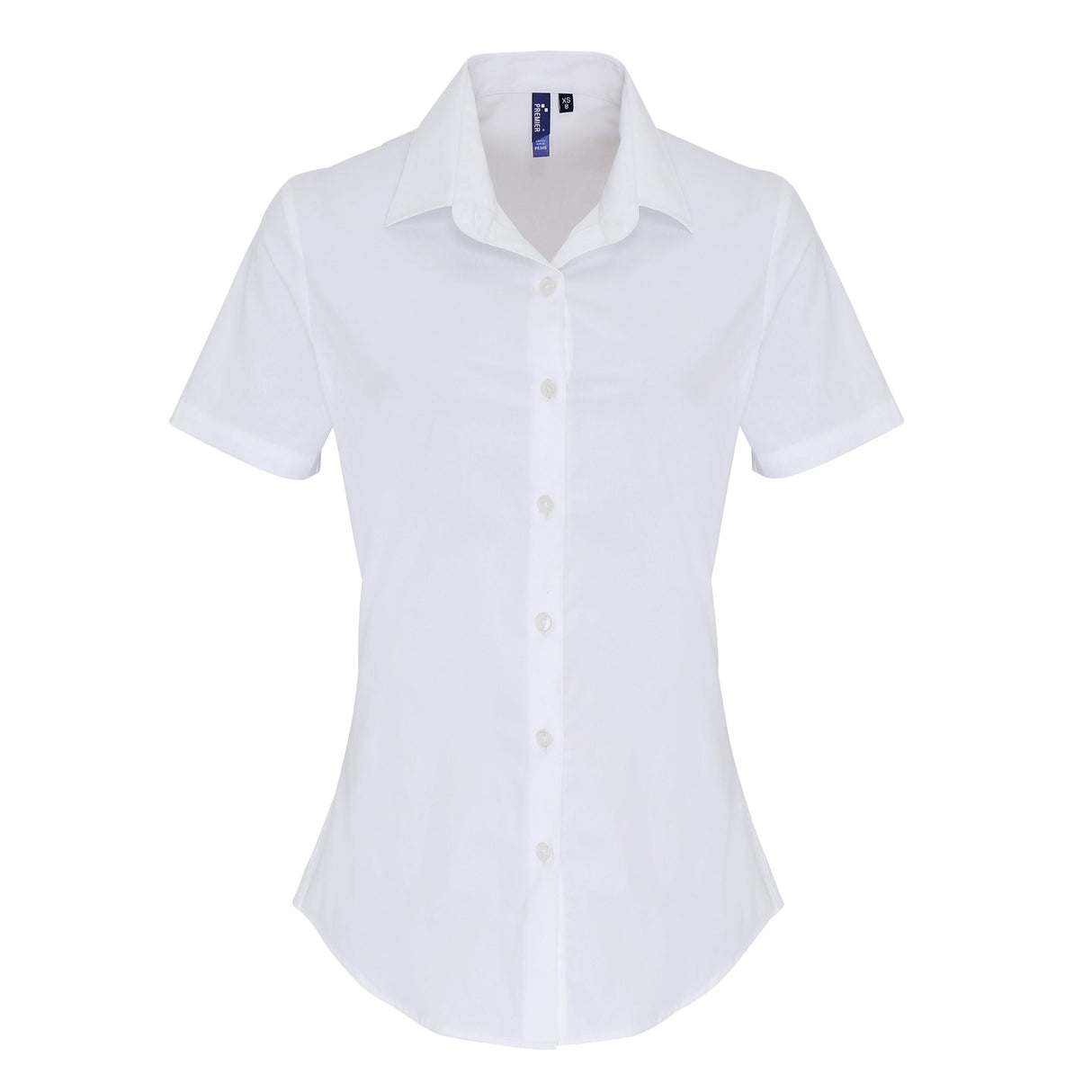 Premier Women's Stretch Fit Cotton Poplin Short Sleeve Blouse