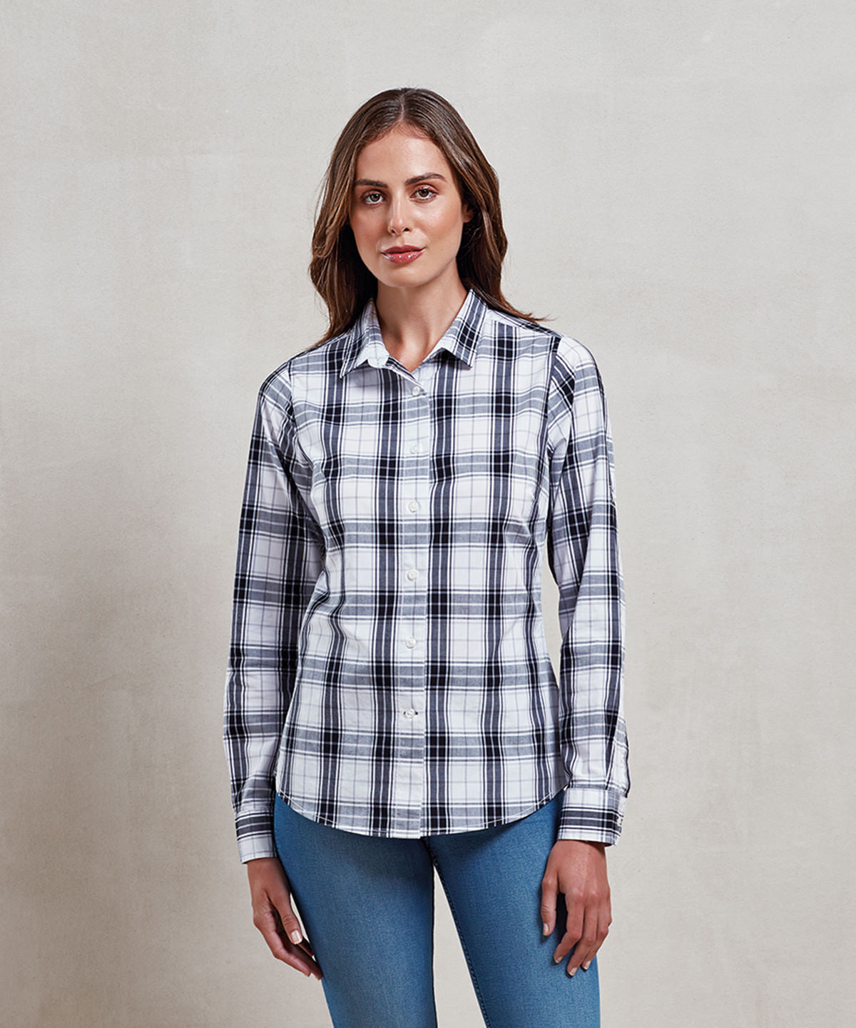 Premier Women's Ginmill Check Cotton Long Sleeve Shirt