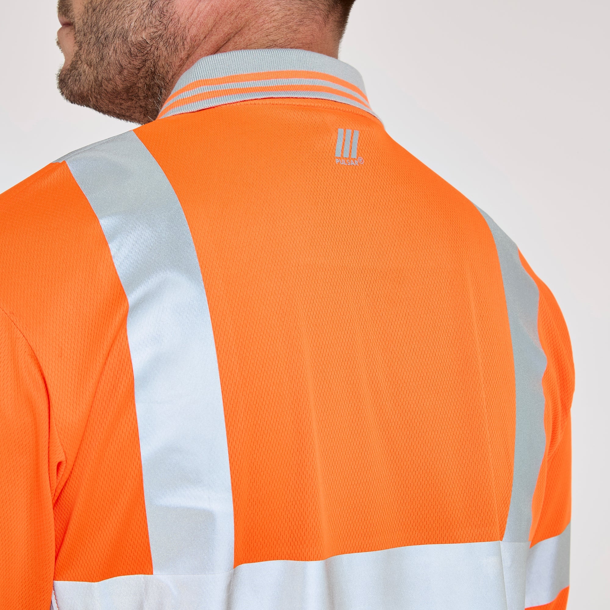 Long Sleeve Polo Shirt Orange - Recycled Content