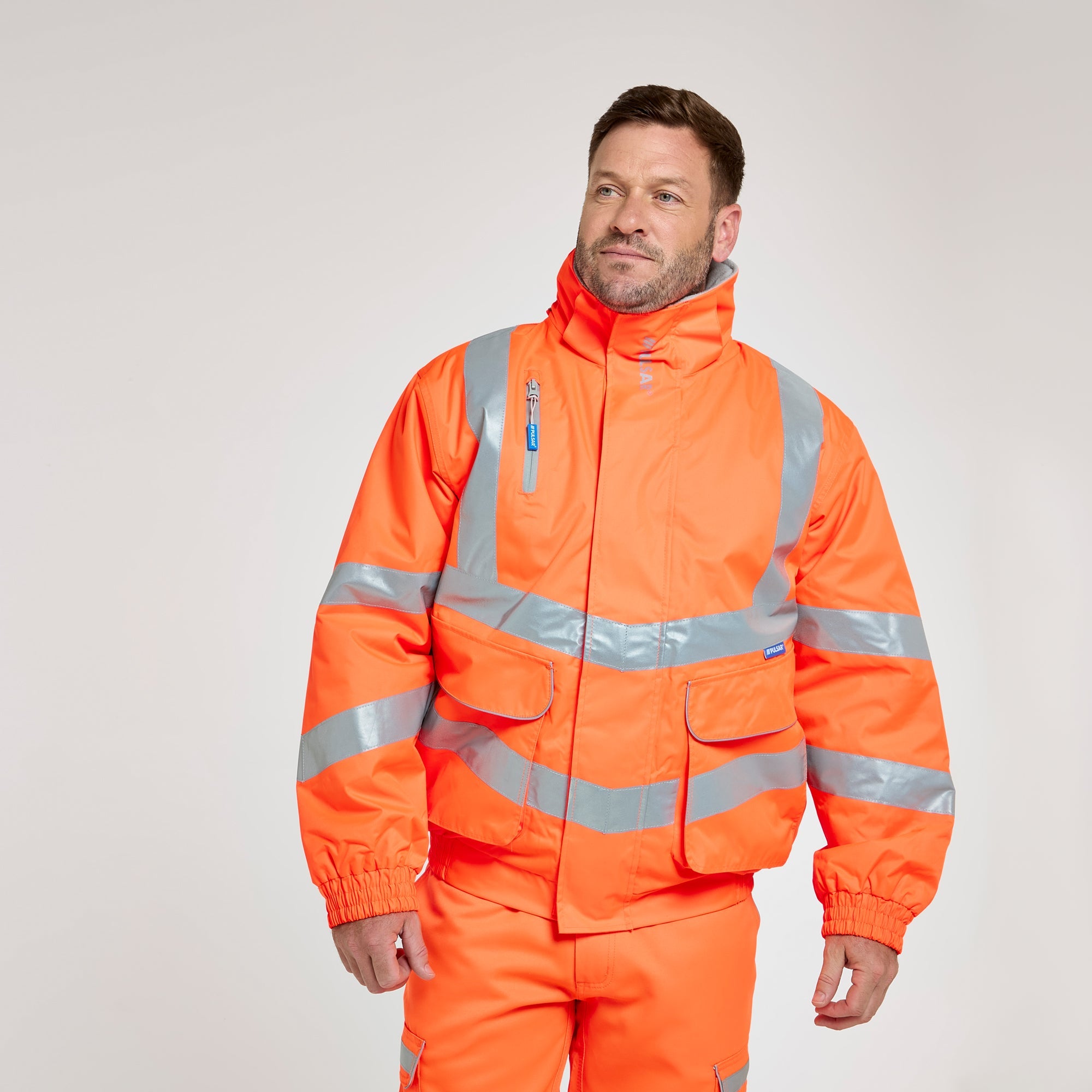Pulsar Padded Bomber Jacket Orange - Recycled Content