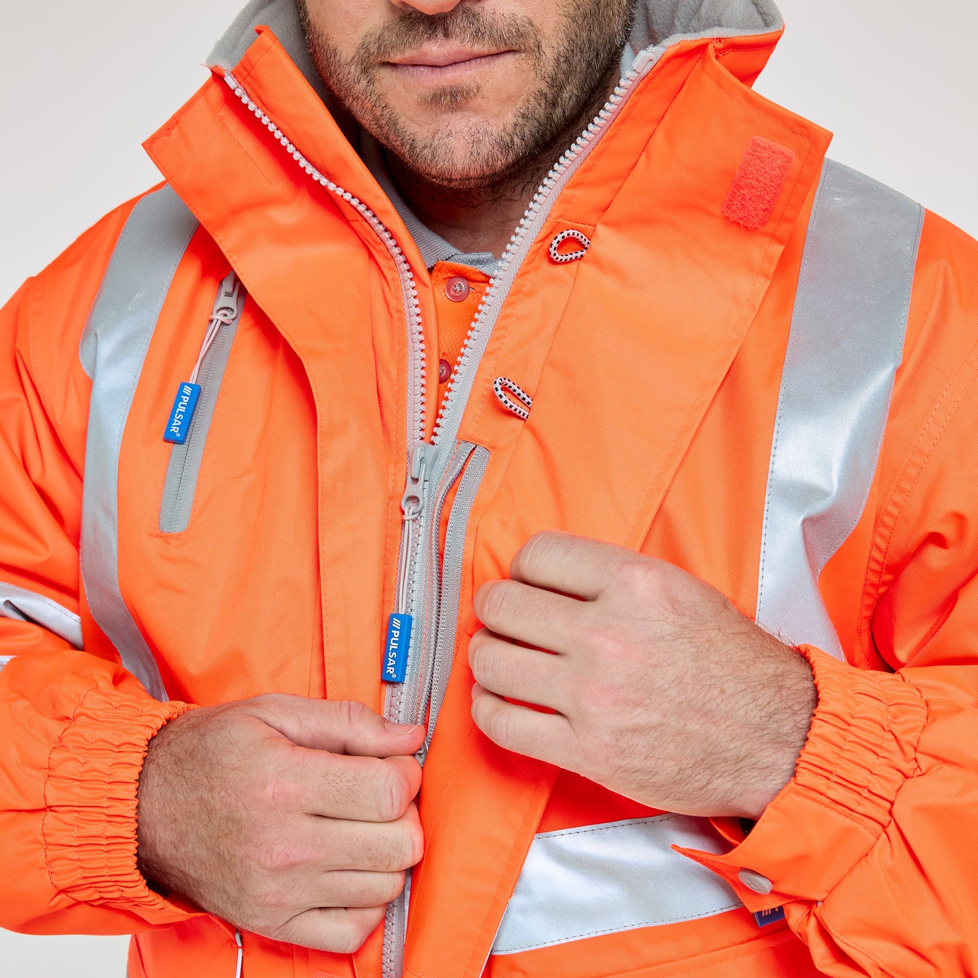 Pulsar Padded Bomber Jacket Orange - Recycled Content
