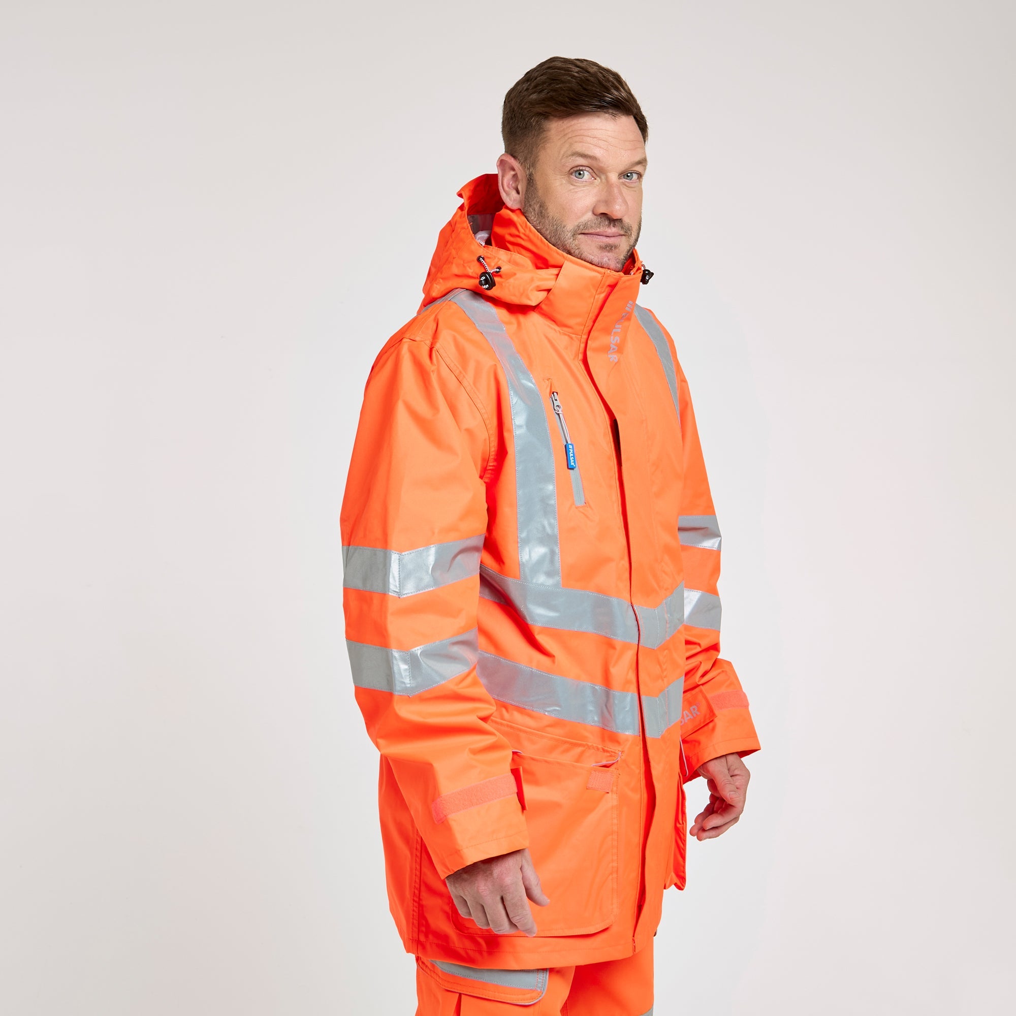 Pulsar Mesh Lined Storm Coat Orange - Recycled Content