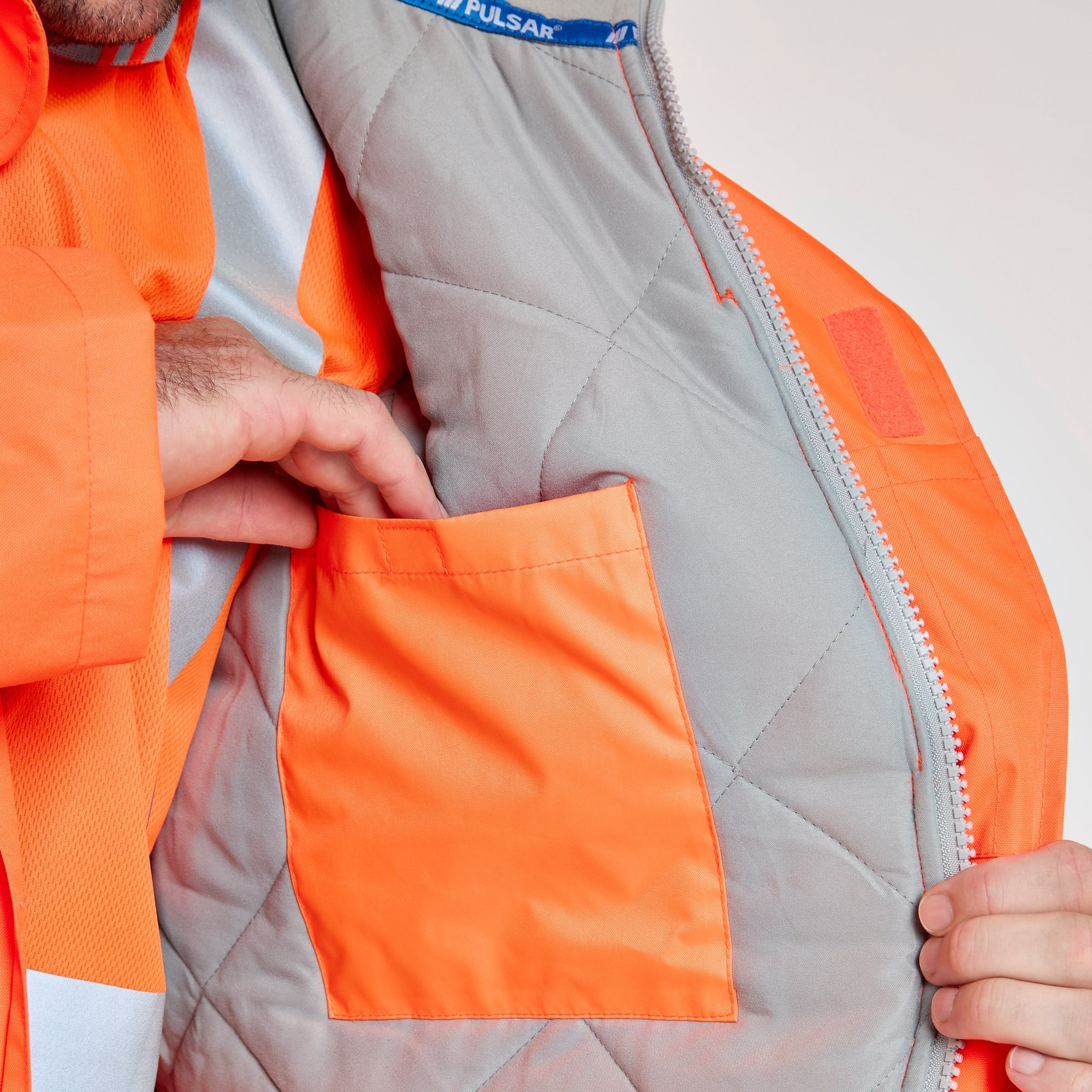 Pulsar Padded Storm Coat Orange - Recycled Content