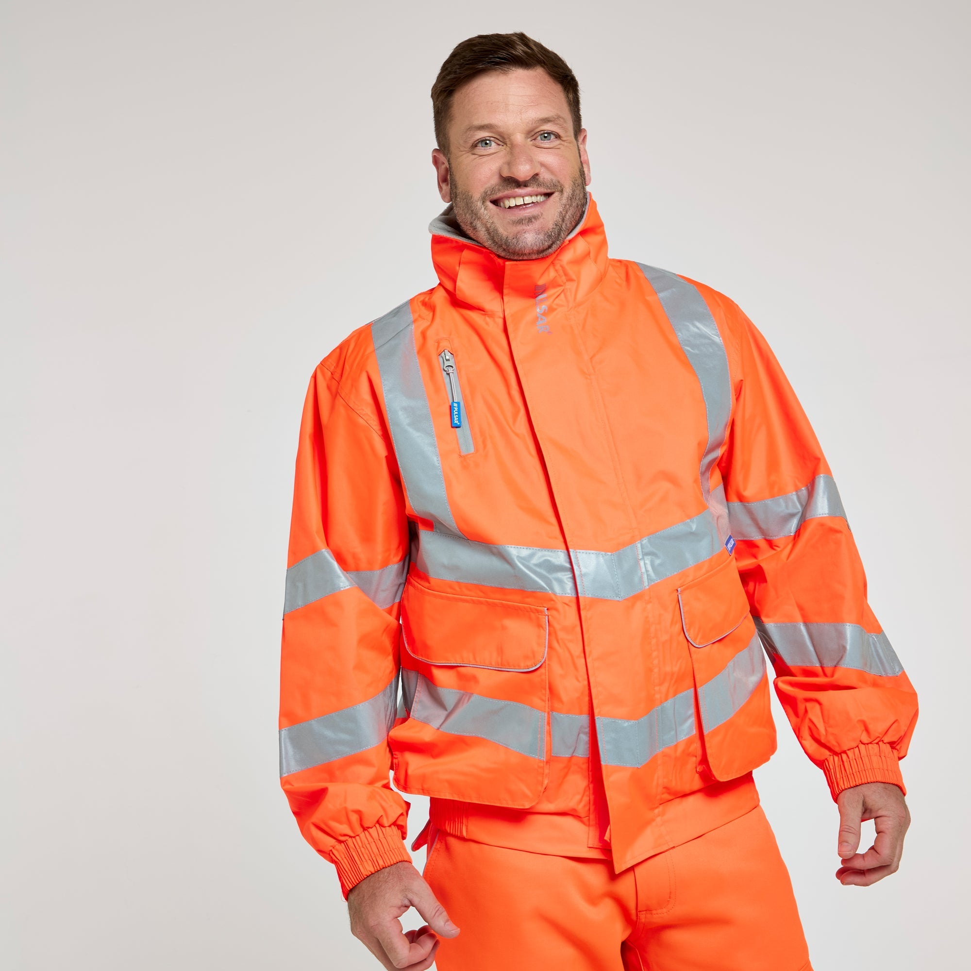 Pulsar Mesh Lined Bomber Jacket Orange - Recycled Content