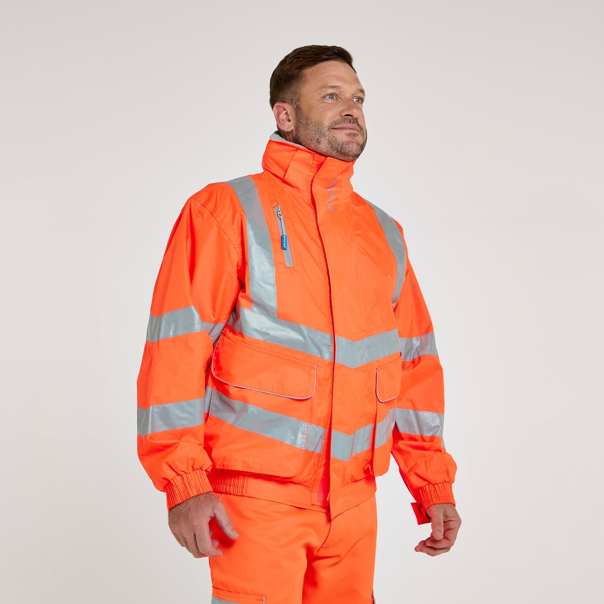 Pulsar Mesh Lined Bomber Jacket Orange - Recycled Content
