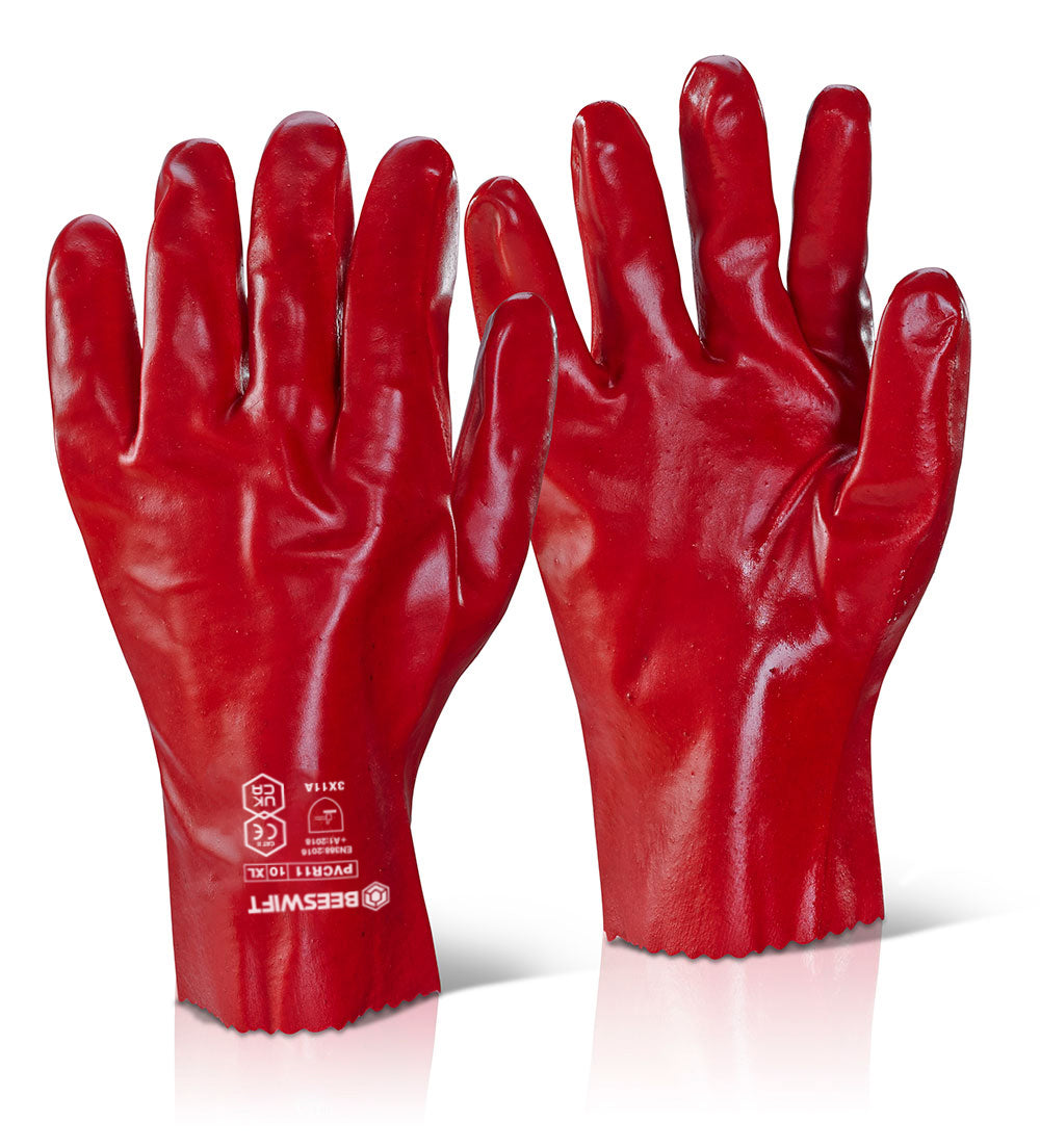 Beeswift Pvc Gauntlet Red 11"