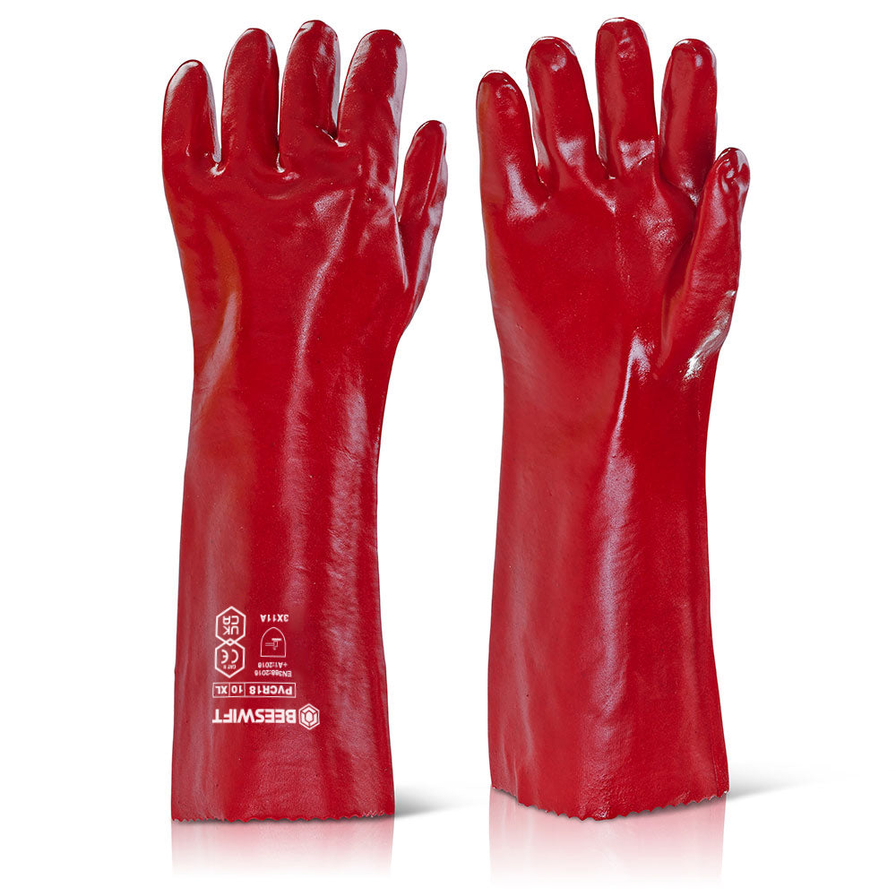 Beeswift Pvc Gauntlet Red 18"