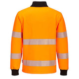 Portwest PW3 Hi-Vis 1/4 Zip Sweatshirt #colour_orange-black