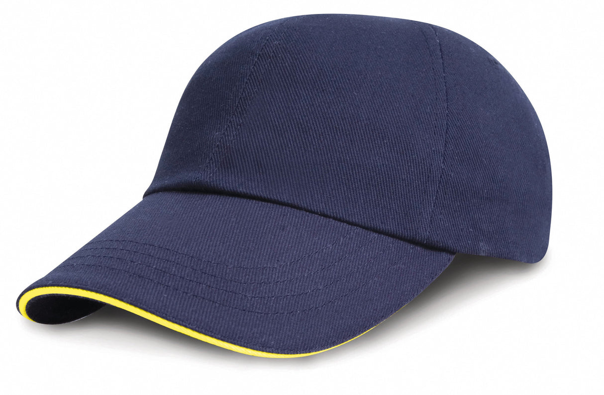 Result Headwear Low-Profile Heavy Brushed Cotton Cap With Sandwich Peak