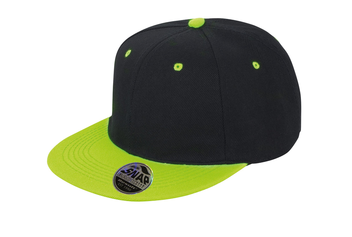 Result Headwear Bronx Original Flat Peak Snapback Dual Colour Cap