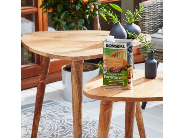 Ronseal Ultimate Protection Hardwood Garden Furniture Oil Natural Clear 500ml