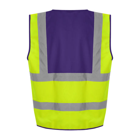 Prortx High Visibility Waistcoat - HV Yellow/Purple