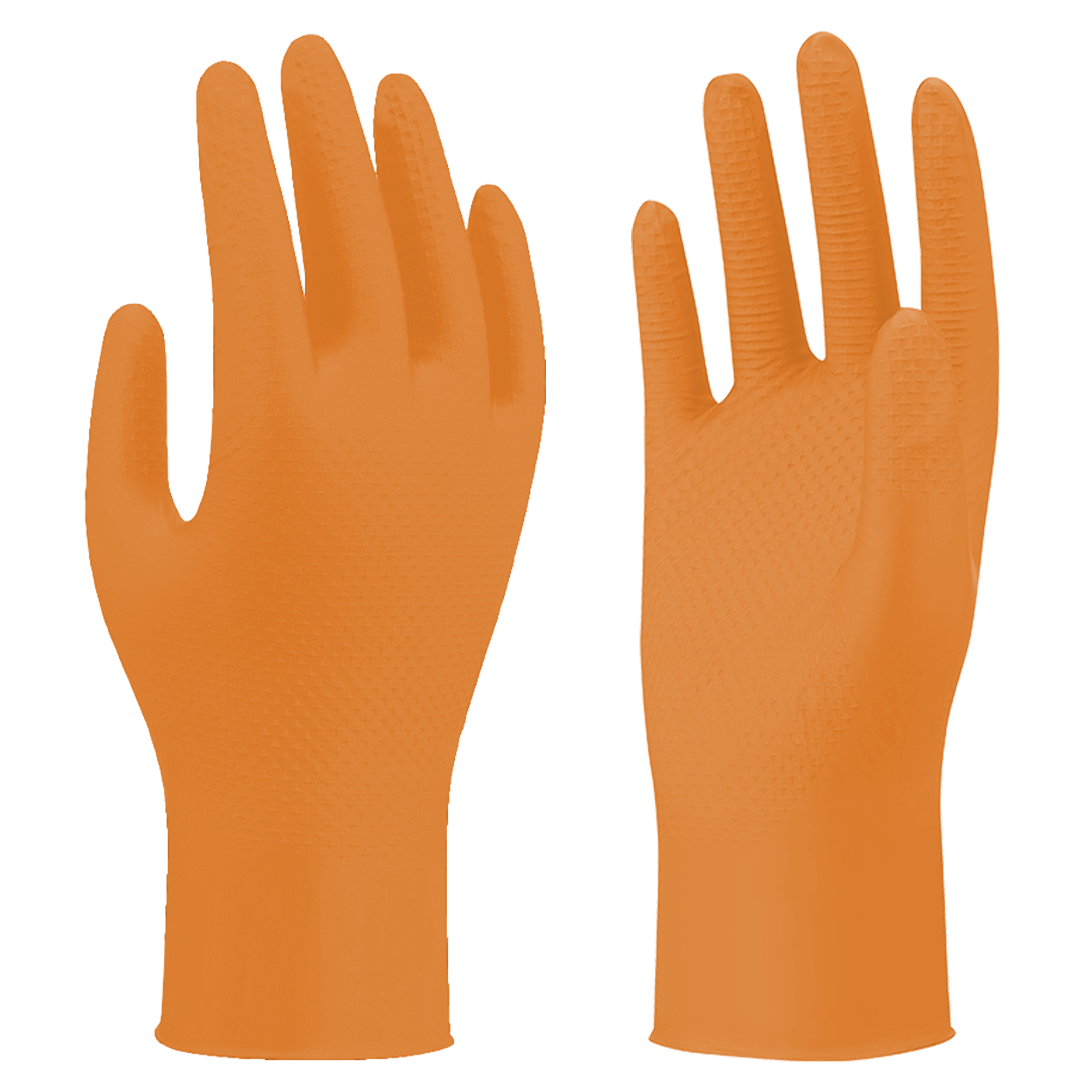 Showa 709HVO Orange Diamond Grip Nitrile Disposable Gloves Size L