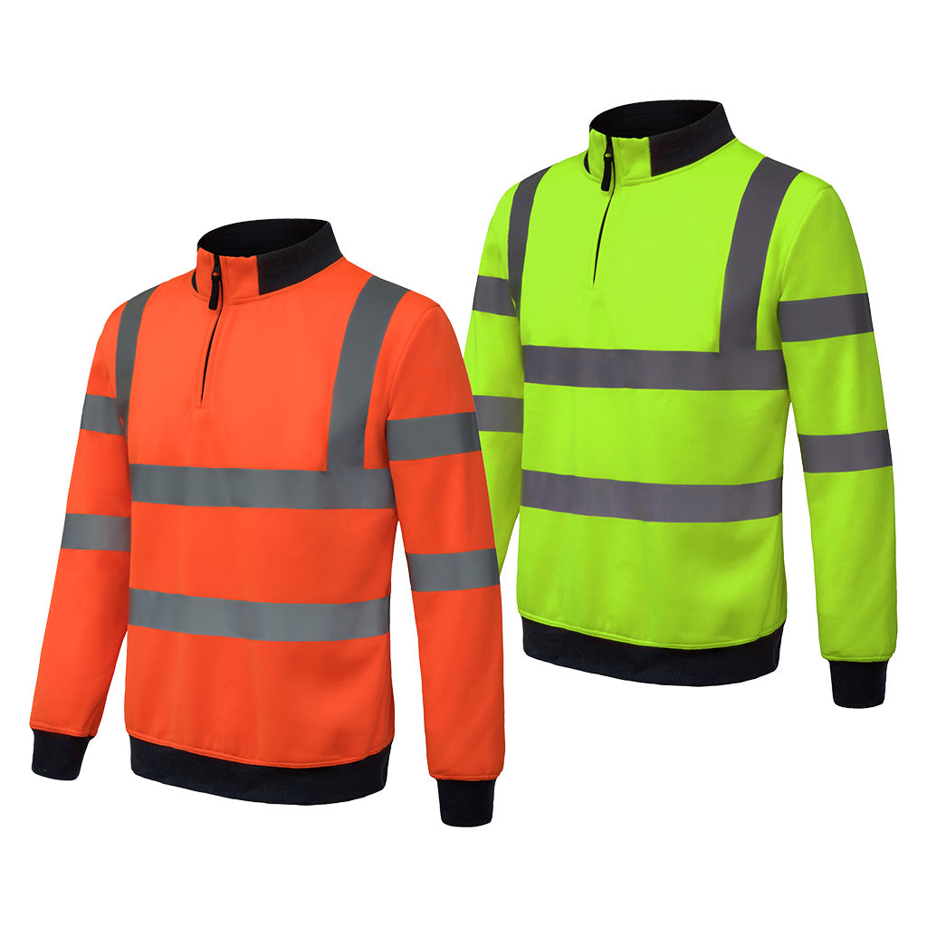 Future Garments Aqua Hi-Vis Quarter Zip Sweat Shirt En Iso 20471