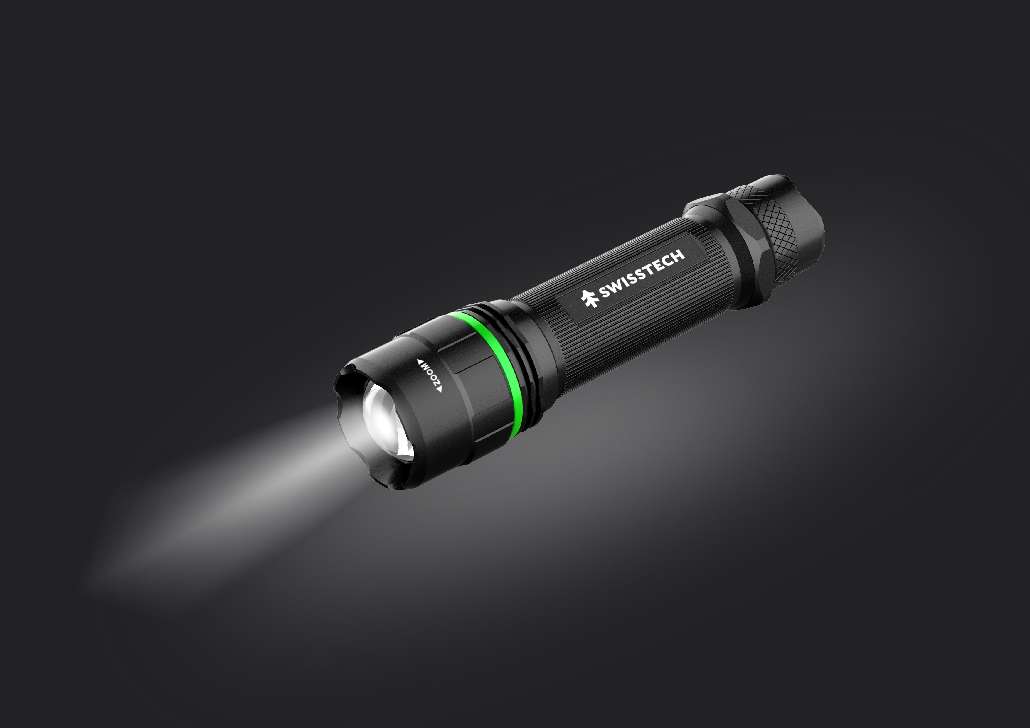 Scruffs Swiss-Tech Rechargeable LED Flashlight - USB Rechargeable Torch - 18650 & 3 x AAA Compatible