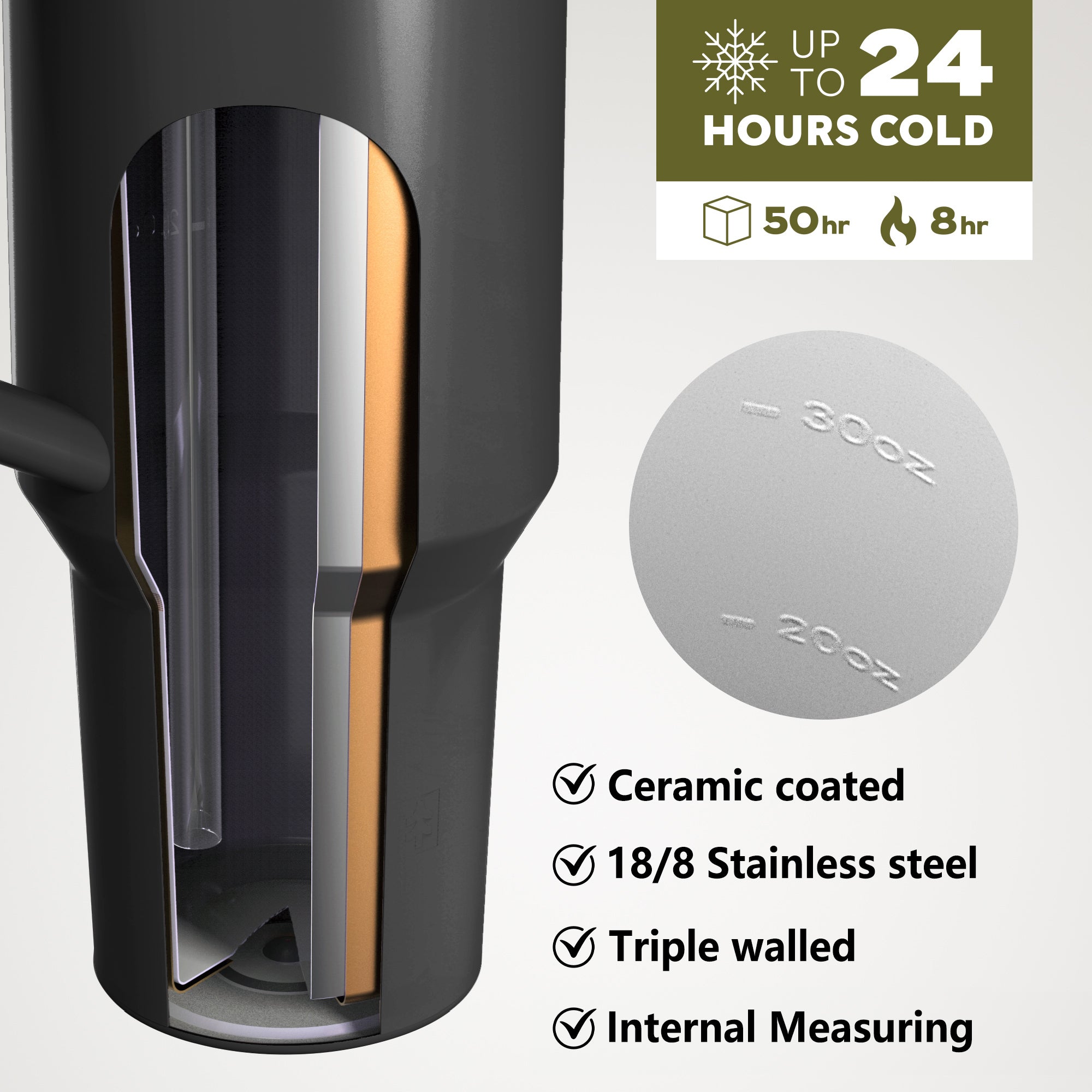 Scruffs Swiss-Tech Zelda 1180ml (40oz) Triple Insulated Stainless Steel Water Bottle with Straw