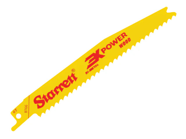 Starrett BT66-5 Bi-Metal Reciprocating Blade, Wood Tapered 152mm 6 TPI (Pack 5)