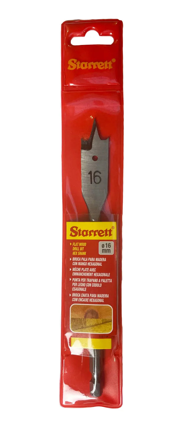 Starrett Flat Wood Drill Bit 16 x 152mm
