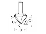 Trend 10/11 x 1/2 TCT V-Groove Chamfer 45° 19.0 x 38mm