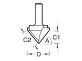 Trend 11/3 x 1/4 TCT V-Groove Cutter 45° 9.2 x 19.1mm