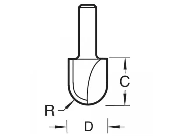 Trend 12/3 x 1/4 TCT Radius Cutter 3.0mm Radius