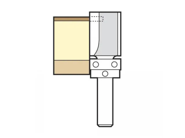 Trend 46/90 x 1/4 TCT 90° Shank Mounted Template Profiler 15.9 x 25mm